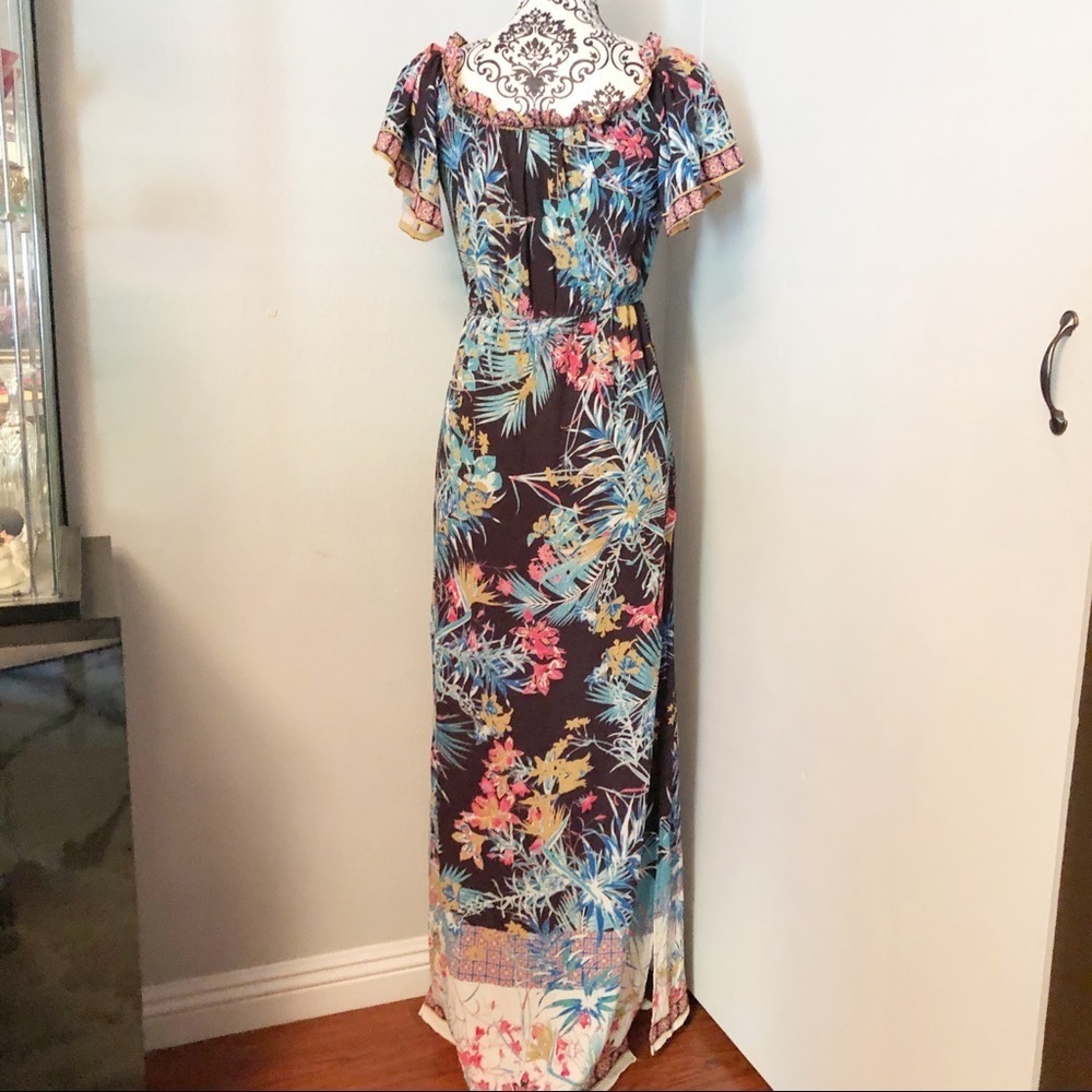 Flying Tomato Tropical Print Maxi Dress NWOT